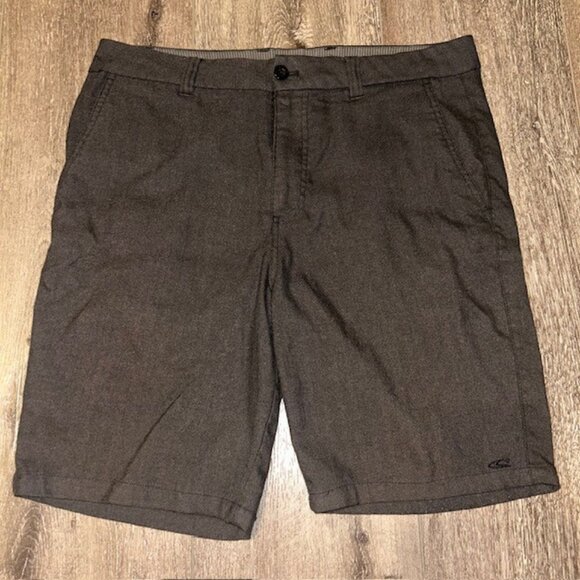 ONeill Shorts Mens 34 Dark Gray Chino Skater Flat Front 2 Tone 9" Inseam - Picture 1 of 3